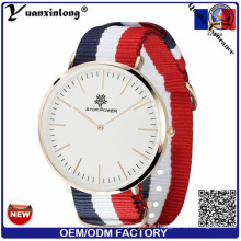 Yxl-492 Moda Unisex Estilo Militar Nylon Correa Nato Reloj Cuarzo Reloj Simple Diseño Hombres Mujeres Relojes